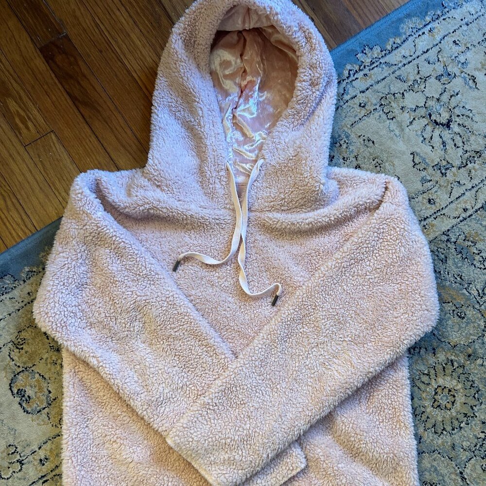 cream/blush fleece hoodie